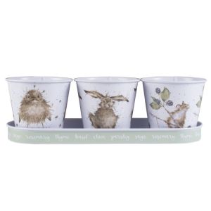 Wrendale Country Animal Herb Pots & Tray
