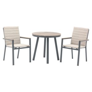 Bramblecrest Zurich Round Bistro Table Set with 2 Chairs