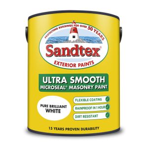 Sandtex Microseal Ultra Smooth Masonry Paint White 5 litre
