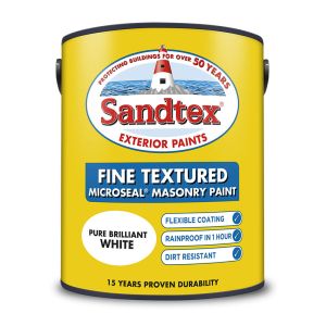 Sandtex Microseal Fine textured Masonry Paint White 5 litre